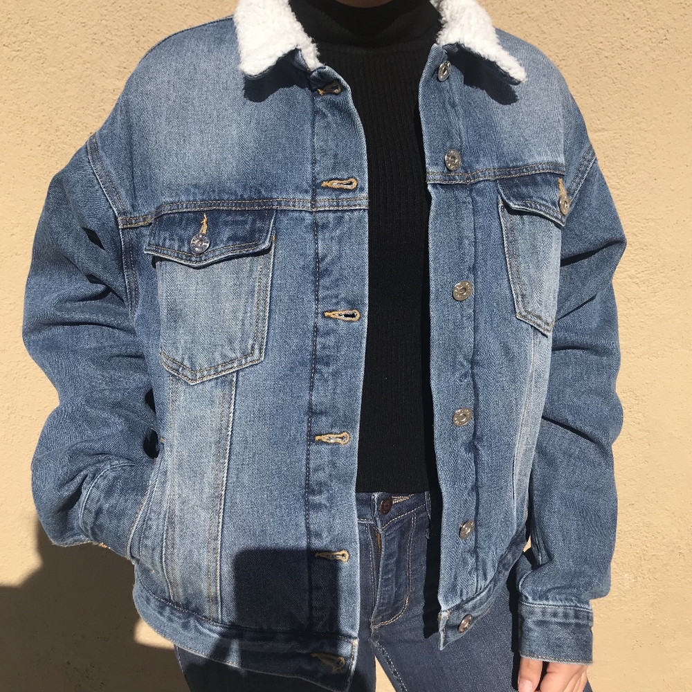 Blue denim oversize jacket